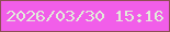 文字の大きさ：4、枠の色：8e4e54、背景の色：f15ee9、文字の色：e2ebd9 無料ブログパーツのブログ時計