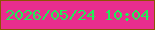 文字の大きさ：4、枠の色：8e5303、背景の色：e92d8e、文字の色：1fed58 無料ブログパーツのブログ時計