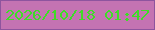 文字の大きさ：2、枠の色：8e549e、背景の色：c473b2、文字の色：3edc27 無料ブログパーツのブログ時計