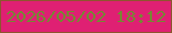 文字の大きさ：5、枠の色：8e552f、背景の色：df2073、文字の色：758833 無料ブログパーツのブログ時計