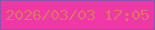 文字の大きさ：4、枠の色：8e55ae、背景の色：ef37a6、文字の色：db7368 無料ブログパーツのブログ時計