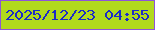 文字の大きさ：3、枠の色：8e55d8、背景の色：b1da1c、文字の色：1c2bc7 無料ブログパーツのブログ時計