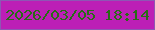 文字の大きさ：3、枠の色：8e56b4、背景の色：bc1fb6、文字の色：286c16 無料ブログパーツのブログ時計