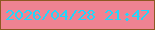 文字の大きさ：4、枠の色：8e5822、背景の色：ef8392、文字の色：20d6fc 無料ブログパーツのブログ時計