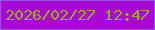 文字の大きさ：2、枠の色：8e58df、背景の色：aa07d7、文字の色：91b503 無料ブログパーツのブログ時計
