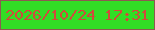 文字の大きさ：5、枠の色：8e5951、背景の色：32dd25、文字の色：d14a3b 無料ブログパーツのブログ時計