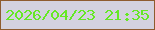 文字の大きさ：1、枠の色：8e5b2f、背景の色：d3d1df、文字の色：65e824 無料ブログパーツのブログ時計