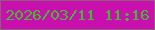 文字の大きさ：2、枠の色：8e5d7c、背景の色：c910ae、文字の色：42bc2e 無料ブログパーツのブログ時計