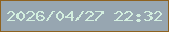 文字の大きさ：5、枠の色：8e6220、背景の色：97a6b1、文字の色：d3eedf 無料ブログパーツのブログ時計