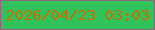 文字の大きさ：5、枠の色：8e657f、背景の色：31c25b、文字の色：bf7203 無料ブログパーツのブログ時計