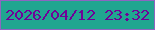 文字の大きさ：5、枠の色：8e65c1、背景の色：21a690、文字の色：700198 無料ブログパーツのブログ時計