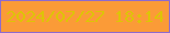 文字の大きさ：1、枠の色：8e6bcd、背景の色：fb9b37、文字の色：ddc407 無料ブログパーツのブログ時計