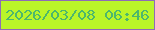 文字の大きさ：3、枠の色：8e6cb7、背景の色：baf529、文字の色：4cb76c 無料ブログパーツのブログ時計