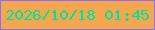 文字の大きさ：5、枠の色：8e6dfa、背景の色：f6a64c、文字の色：00e29b 無料ブログパーツのブログ時計