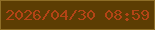 文字の大きさ：1、枠の色：8e6e27、背景の色：5c3d03、文字の色：b34416 無料ブログパーツのブログ時計