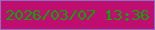 文字の大きさ：4、枠の色：8e6ec1、背景の色：bf0e70、文字の色：02aa01 無料ブログパーツのブログ時計