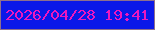 文字の大きさ：3、枠の色：8e708c、背景の色：0b18e8、文字の色：ee17be 無料ブログパーツのブログ時計