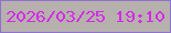 文字の大きさ：1、枠の色：8e71cf、背景の色：b6b1ac、文字の色：d32be8 無料ブログパーツのブログ時計