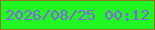 文字の大きさ：3、枠の色：8e7424、背景の色：20f61f、文字の色：885df1 無料ブログパーツのブログ時計