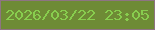文字の大きさ：5、枠の色：8e7482、背景の色：6e8b35、文字の色：88cd4e 無料ブログパーツのブログ時計