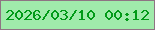 文字の大きさ：2、枠の色：8e7483、背景の色：a0ebab、文字の色：029a18 無料ブログパーツのブログ時計