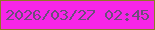 文字の大きさ：4、枠の色：8e7925、背景の色：f725e8、文字の色：6c4e7b 無料ブログパーツのブログ時計