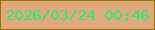 文字の大きさ：2、枠の色：8e7a03、背景の色：e1a87d、文字の色：22f064 無料ブログパーツのブログ時計