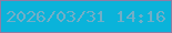 文字の大きさ：5、枠の色：8e7ca4、背景の色：0ab3da、文字の色：71aec7 無料ブログパーツのブログ時計