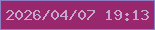 文字の大きさ：1、枠の色：8e7ec3、背景の色：98276e、文字の色：c4a7cb 無料ブログパーツのブログ時計