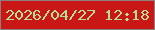 文字の大きさ：4、枠の色：8e7f7f、背景の色：c91715、文字の色：b5df97 無料ブログパーツのブログ時計