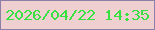 文字の大きさ：4、枠の色：8e7fa8、背景の色：efcfd0、文字の色：36e141 無料ブログパーツのブログ時計