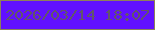 文字の大きさ：2、枠の色：8e8059、背景の色：6110ff、文字の色：62556a 無料ブログパーツのブログ時計