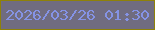 文字の大きさ：1、枠の色：8e8109、背景の色：706c80、文字の色：8593e5 無料ブログパーツのブログ時計