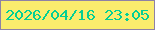 文字の大きさ：2、枠の色：8e81a5、背景の色：faec6d、文字の色：04cf95 無料ブログパーツのブログ時計