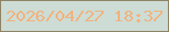 文字の大きさ：5、枠の色：8e8265、背景の色：cddcd5、文字の色：f1b27d 無料ブログパーツのブログ時計