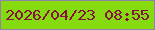 文字の大きさ：3、枠の色：8e82af、背景の色：86da10、文字の色：86133e 無料ブログパーツのブログ時計