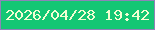 文字の大きさ：4、枠の色：8e83b8、背景の色：14c774、文字の色：f3fed2 無料ブログパーツのブログ時計