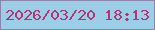 文字の大きさ：1、枠の色：8e84ab、背景の色：9bcfe7、文字の色：b53478 無料ブログパーツのブログ時計