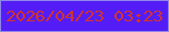 文字の大きさ：1、枠の色：8e86e9、背景の色：541df7、文字の色：d2332d 無料ブログパーツのブログ時計