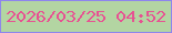 文字の大きさ：1、枠の色：8e86ec、背景の色：b3d5a2、文字の色：e75292 無料ブログパーツのブログ時計