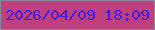 文字の大きさ：5、枠の色：8e8799、背景の色：c0407f、文字の色：3f1bdc 無料ブログパーツのブログ時計