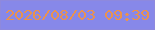 文字の大きさ：4、枠の色：8e89dd、背景の色：8788e9、文字の色：e9924f 無料ブログパーツのブログ時計