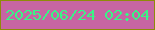 文字の大きさ：5、枠の色：8e8b09、背景の色：c765a3、文字の色：39f586 無料ブログパーツのブログ時計