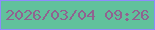 文字の大きさ：2、枠の色：8e8bfc、背景の色：61c19c、文字の色：906390 無料ブログパーツのブログ時計