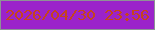 文字の大きさ：2、枠の色：8e9295、背景の色：9b23ca、文字の色：c5441e 無料ブログパーツのブログ時計