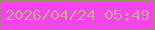 文字の大きさ：5、枠の色：8e9461、背景の色：f346e7、文字の色：d09fa3 無料ブログパーツのブログ時計