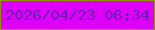 文字の大きさ：2、枠の色：8e9604、背景の色：de01f7、文字の色：7219b8 無料ブログパーツのブログ時計