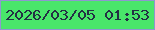 文字の大きさ：4、枠の色：8e97cf、背景の色：49e66a、文字の色：233044 無料ブログパーツのブログ時計