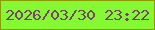 文字の大きさ：3、枠の色：8e9900、背景の色：85f932、文字の色：7d3f6f 無料ブログパーツのブログ時計