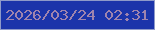 文字の大きさ：2、枠の色：8e9ac9、背景の色：1b34aa、文字の色：9f84ae 無料ブログパーツのブログ時計